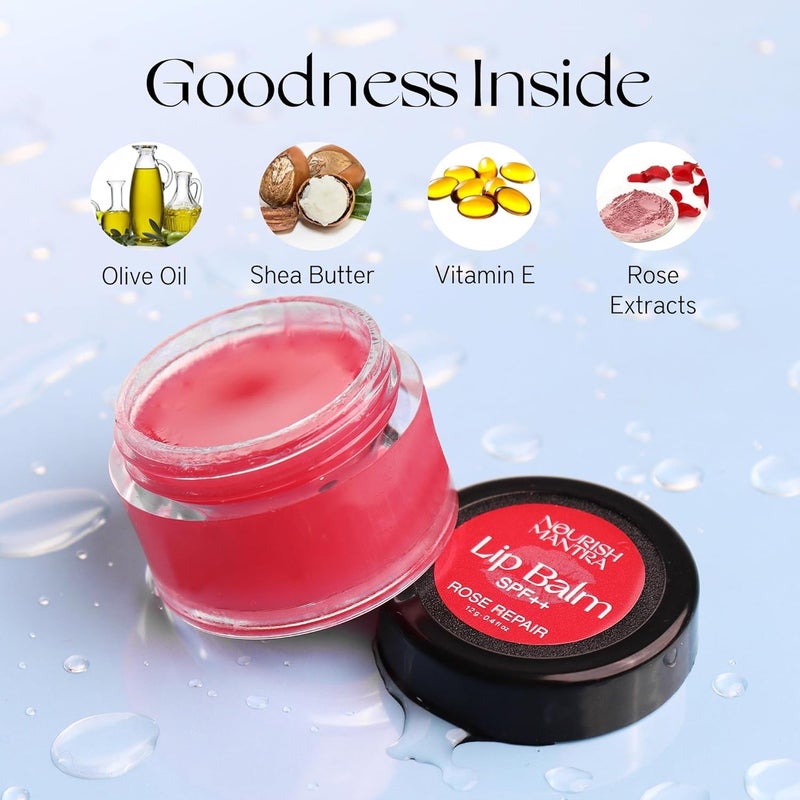 Nourish Mantra - Rose Repair Lip Balm with SPF | Made with Rose Extracts, Olive oil, Shea Butter, Vitamin E and Avocado Oil | For Dry, Chapped and Dark Lips | Best for Both Women and Men | 12g - Image 4