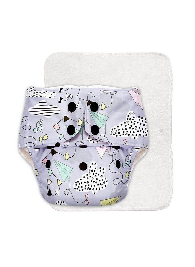 Superbottoms Basic Pack Of 4 Freesize Adjustable Washable And Reusable Cloth Diaper For Babies 0 3 Years ; One Size Adjustable Diapers (Pack Of 4 Diapers+ 4 Inserts) Assorted Prints - Image 3