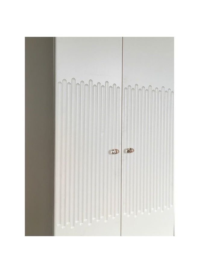 DANUBE HOME Naples 6 Door Wardrobe With Mirrors Extra Sturdy Closet Clothes Storage Cupboard Modern Design Space Saving Swing Door Cabinet For Bedroom L238.2Xw59.8Xh220Cm - Beige  - Image 5
