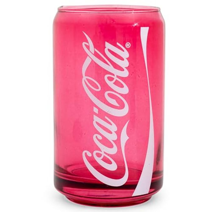Silver Buffalo Coca-Cola Can-Shaped Red Glass Cup | Glassware For Sodas, Beverages | Holds 10 Ounces