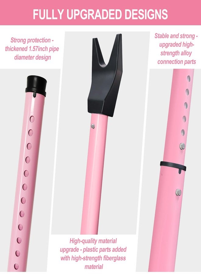 Rerishom Door Security Bar, Door Stoppers Security bar,Heavy Duty Door Lock Security Door Jammer Door Stopper for Apartment, Hotel Room,Screen Door Hardware, Gate Lock Bar(2 Pack,Pink) - Image 4