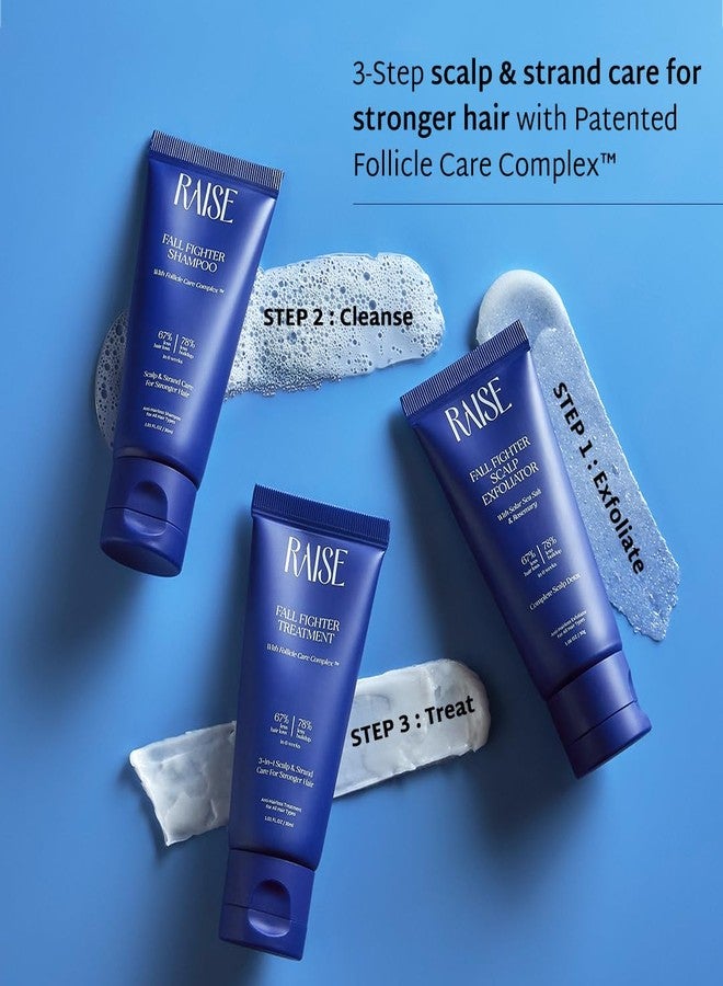 Raise Fall Fighter Anti-Hairfall Travel Kit | 3-step hair care routine | 67% Less Hair Loss in 6 Weeks | Infused with Rosemary | SLS & Paraben Free | Exfoliate, Cleanse & Condition| 30ml Each - Image 3
