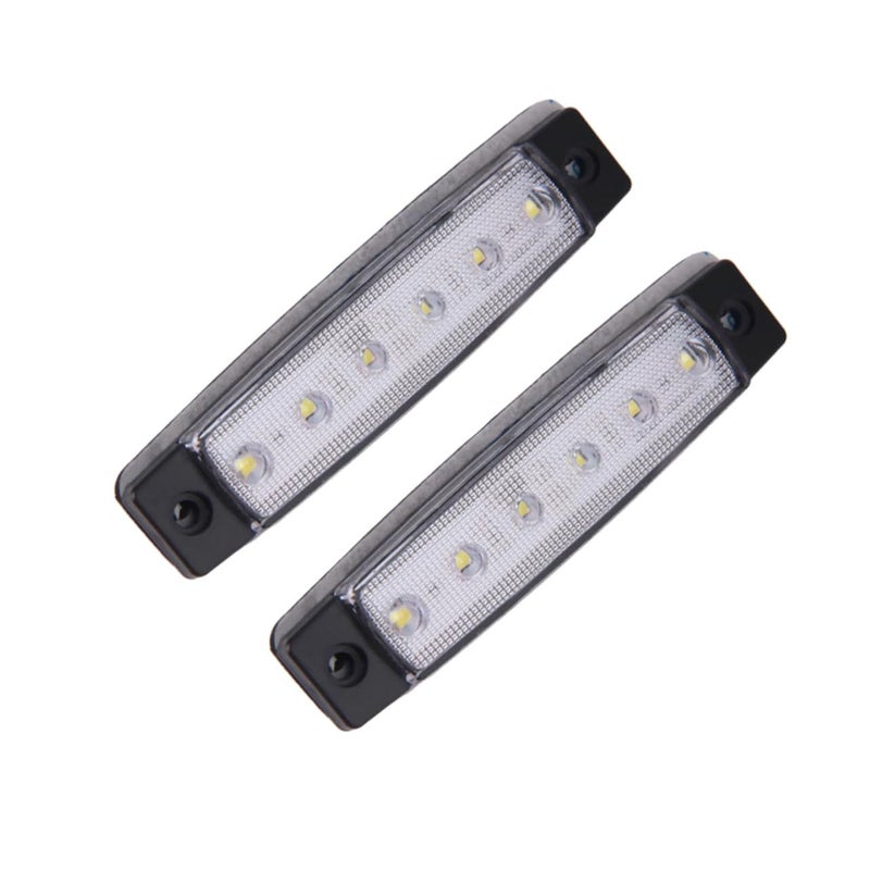 2pcs White LED Side Marker Lights For Trucks Trailers Easy Installation Bright Clearance Indicators - Image 2