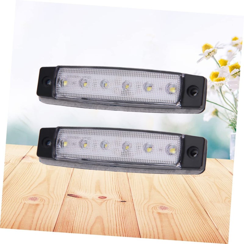 2pcs White LED Side Marker Lights For Trucks Trailers Easy Installation Bright Clearance Indicators - Image 3