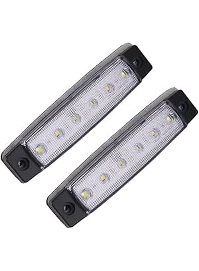2pcs White LED Side Marker Lights For Trucks Trailers Easy Installation Bright Clearance Indicators - Image 1