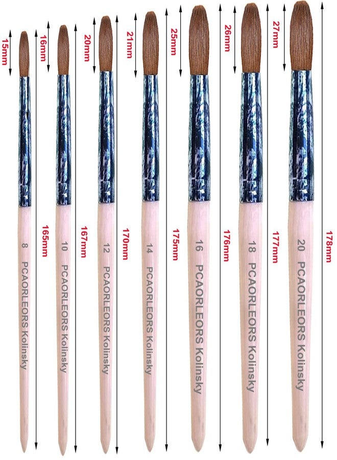 PCUORLEORS Acrylic Nail Brush,Pure Kolinsky Sable Hair Brush with Wooden Hand and Retro Colored Copper Tube,Round Gel Brush for Acrylic Power and Nail Extension (#10) - Image 5