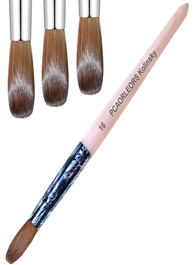 PCUORLEORS Acrylic Nail Brush,Pure Kolinsky Sable Hair Brush with Wooden Hand and Retro Colored Copper Tube,Round Gel Brush for Acrylic Power and Nail Extension (#10) - Image 2