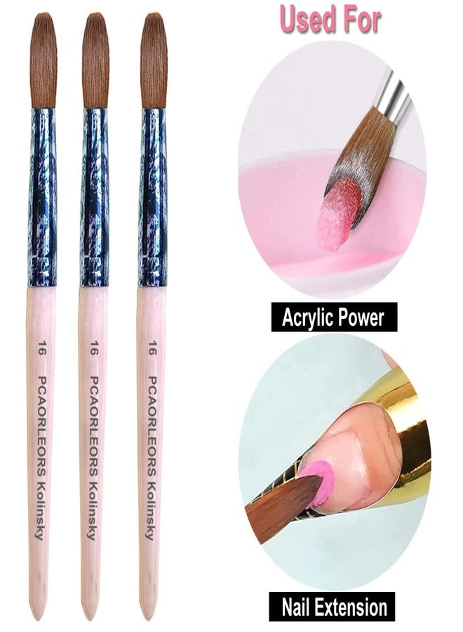 PCUORLEORS Acrylic Nail Brush,Pure Kolinsky Sable Hair Brush with Wooden Hand and Retro Colored Copper Tube,Round Gel Brush for Acrylic Power and Nail Extension (#10) - Image 4