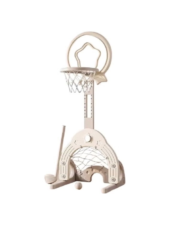 FULL JOY Kids Slide and Swing Set with Basketball Stand - Adjustable Shooting Trainer 73*12.5*52cm 4 in 1 Basketball for Kids, Indoor and Outdoor Playground Set for Toddlers, Kids Climbing Playset - Image 3