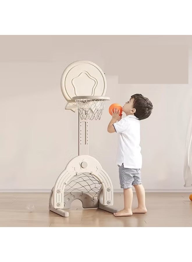 FULL JOY Kids Slide and Swing Set with Basketball Stand - Adjustable Shooting Trainer 73*12.5*52cm 4 in 1 Basketball for Kids, Indoor and Outdoor Playground Set for Toddlers, Kids Climbing Playset - Image 4
