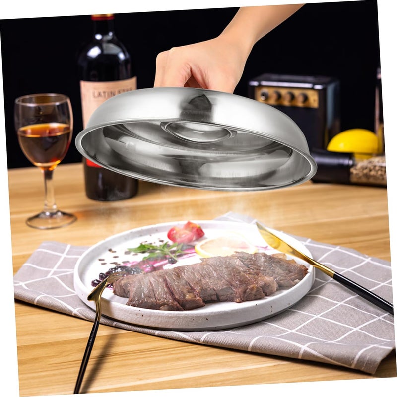 3Pcs Stainless Steel Round Food Covers For BBQ Steak Indoor Outdoor Cooking - Image 4