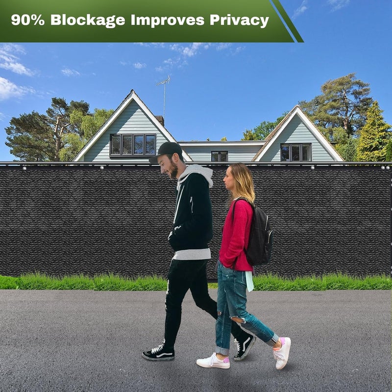 Totu Privacy Screen Fence, TOTU 4ft x 50ft Heavy Duty 170 Shade Net Cover, for Wall Garden Yard Outdoor Home Decoration, Black - Image 2