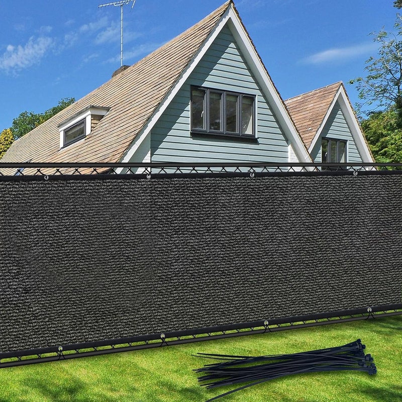 Totu Privacy Screen Fence, TOTU 4ft x 50ft Heavy Duty 170 Shade Net Cover, for Wall Garden Yard Outdoor Home Decoration, Black - Image 1