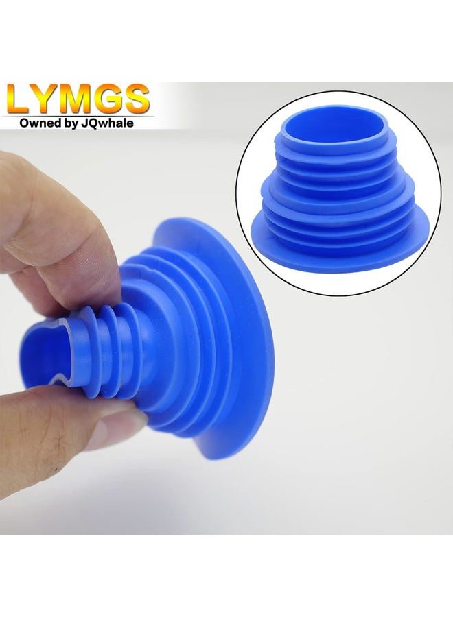 LYMGS سدادة أنبوب تصريف سيليكون تناسب عالمي، سدادة أنبوب تصريف غسالة، حلقة ختم أنبوب المطبخ، غرفة الغسيل، الحمام، حوض الاستحمام، عبوة 3 قطع باللون الأسود والأبيض والأزرق - Image 5