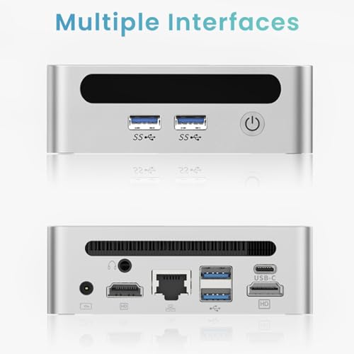 GenMachine جهاز GenMachine Mini PC بمعالج AMD Ryzen 7 5700U، كمبيوتر صغير عالي الأداء للمنزل والمكتب، ذاكرة 16GB DDR4، 512GB SSD، 4K HDMI، واي فاي 6، بلوتوث 5.2، تصميم مدمج وهادئ - Image 4