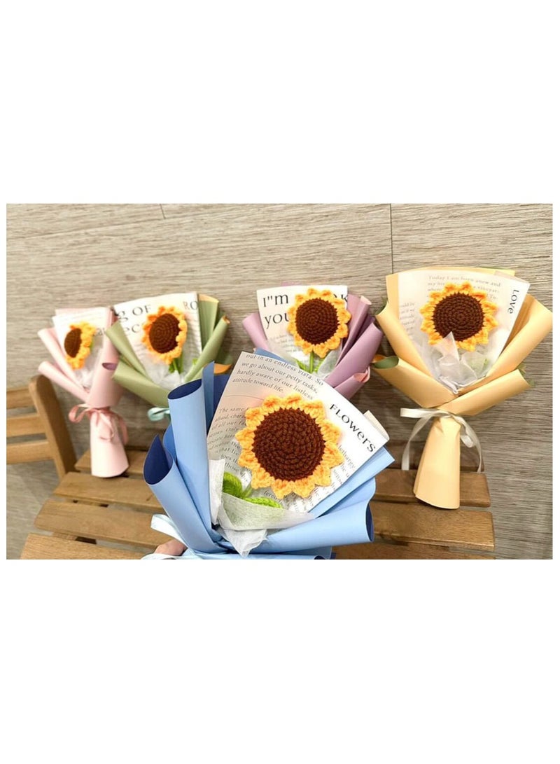 Handmade Crochet Sunflowers and Roses Artificial Flower Bouquet - Unique Gift for Home Decor, Weddings, Birthdays - Image 1