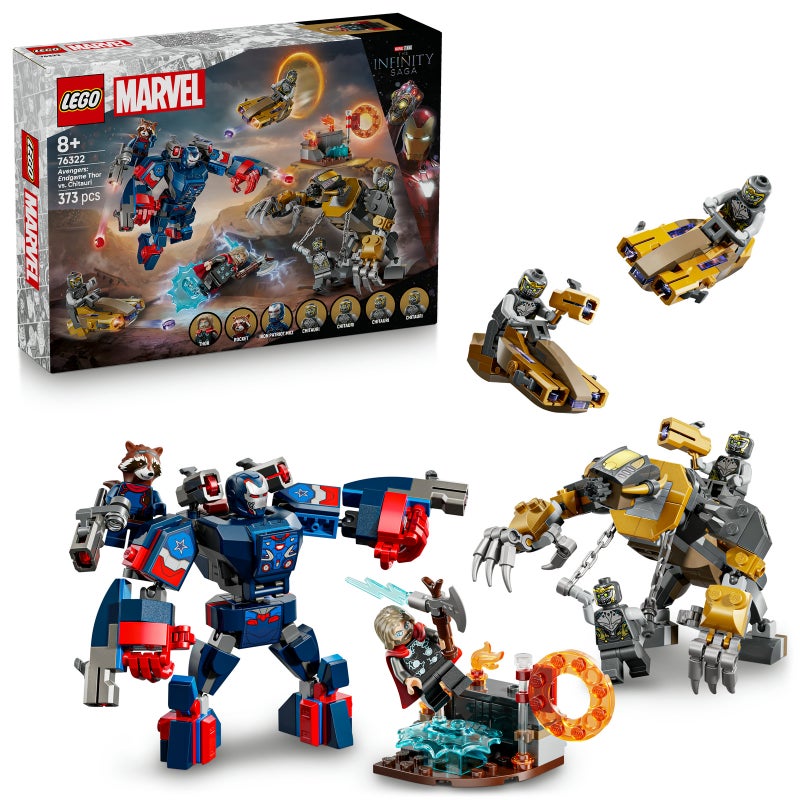 LEGO Marvel Avengers: Endgame Thor vs. Chitauri 76322 Building Toy Set (373 Pieces)