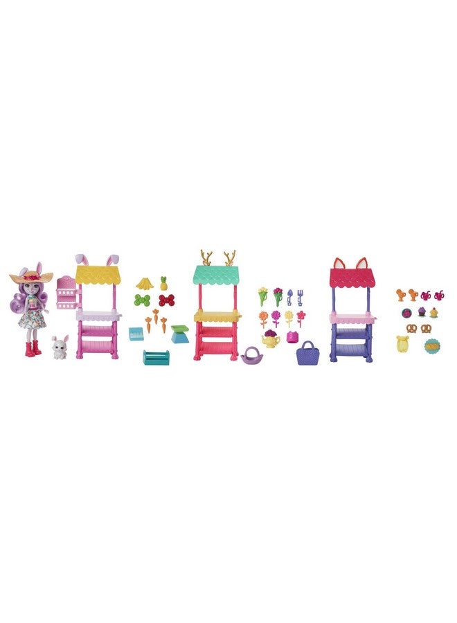 ENCHANTIMALS Mattel Enchantimals City Tails Bunny Farms Market 35+ Piece Playset & Accessories, Great Toy for Kids Ages 4Y+ - Image 1