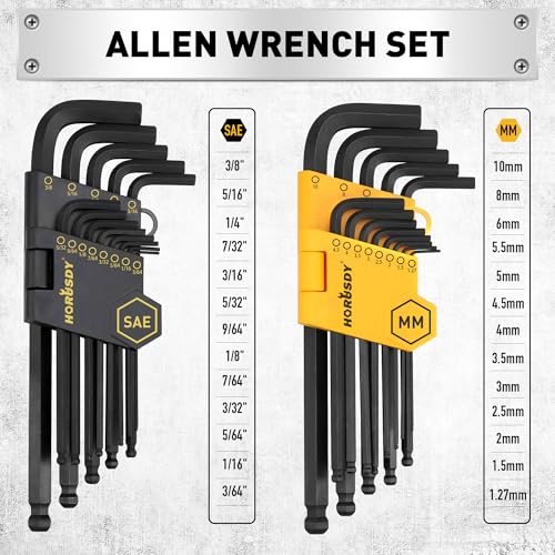 HORUSDY 140-Piece Magnetic Screwdriver Set with Plastic Racking, Includes SAE & Metric Hex Keys, Precision Screwdriver and Magnetizer Demagnetizer DIY Tools for Men Tools Gift - Image 3