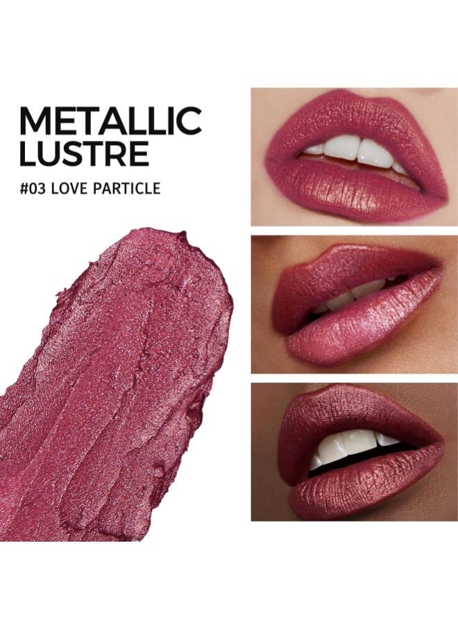 Anglicolor Metallic Shine Lipstick for Women, High Impact Lipcolor, Silky Smooth and Moisturizing, Non-Sticky, Long Lasting and Smudge Proof, Full Coverage Lip MakeUp (#03 LOVE PARTICLE) - Image 3