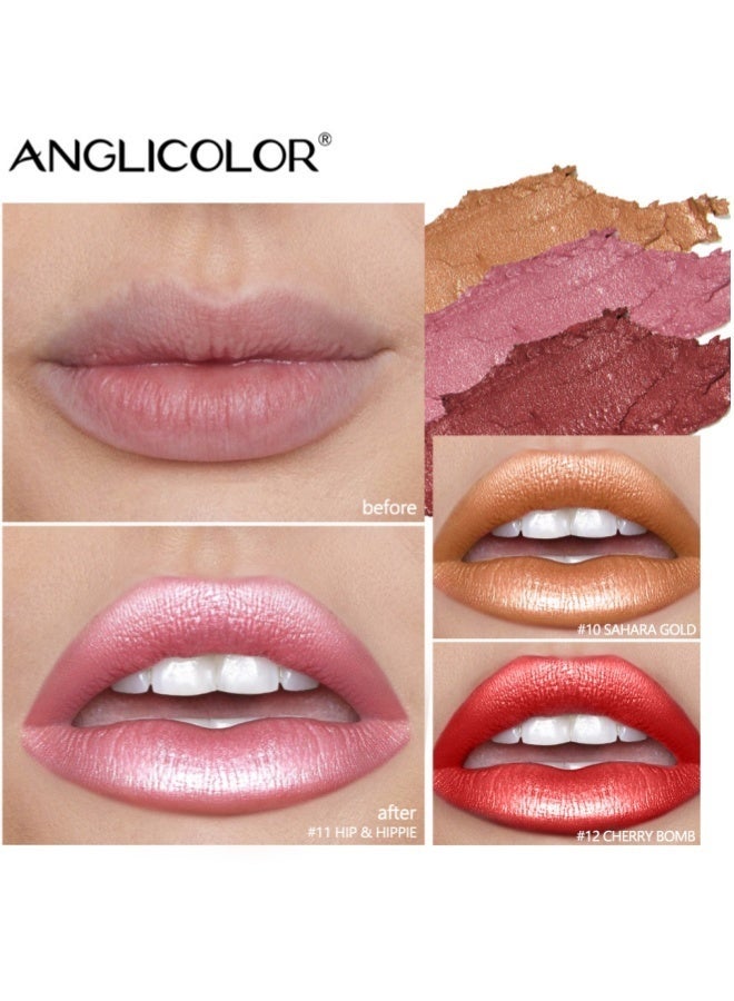 Anglicolor Metallic Shine Lipstick for Women, High Impact Lipcolor, Silky Smooth and Moisturizing, Non-Sticky, Long Lasting and Smudge Proof, Full Coverage Lip MakeUp (#03 LOVE PARTICLE) - Image 4