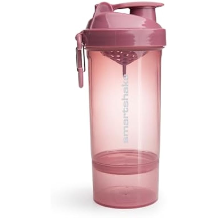 Smartshake O2GO ONE Plastic Protein Shaker Bottle 800 ml | 27 oz - Leakproof Screw-on Lid - BPA Free – Unisex - Deep Rose - Image 4