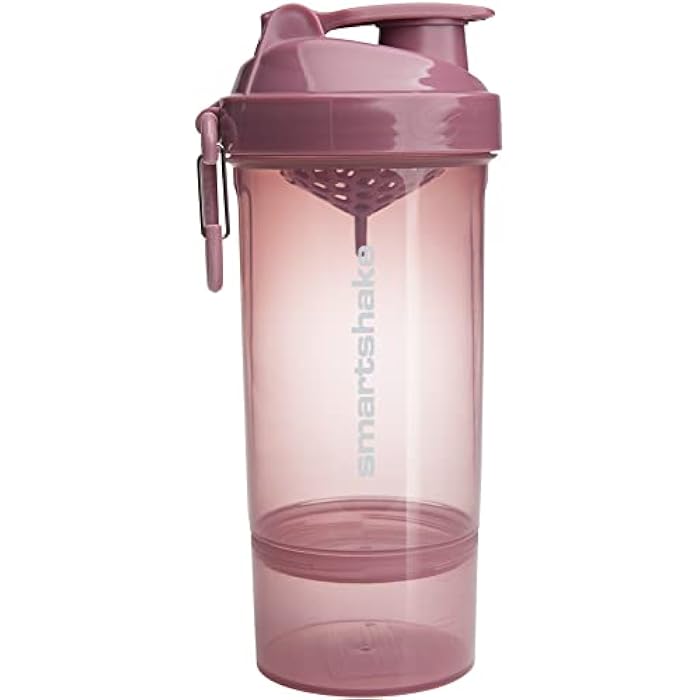 Smartshake O2GO ONE Plastic Protein Shaker Bottle 800 ml | 27 oz - Leakproof Screw-on Lid - BPA Free – Unisex - Deep Rose - Image 1