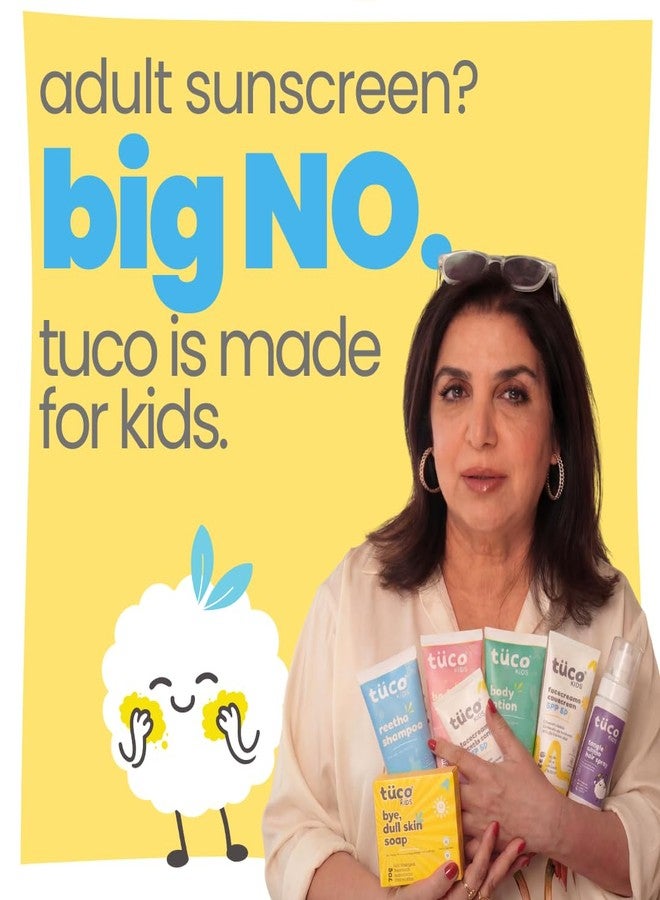 Tuco® Kids 3-in-1 De-Tan Kit | Sunscreen SPF 50 + Summer Lotion + Dull Skin Soap | Turmeric, Kakadu Plum & Saffron | Paraben & Sulphate Free | Ages 3-15 | Boys & Girls - Image 5