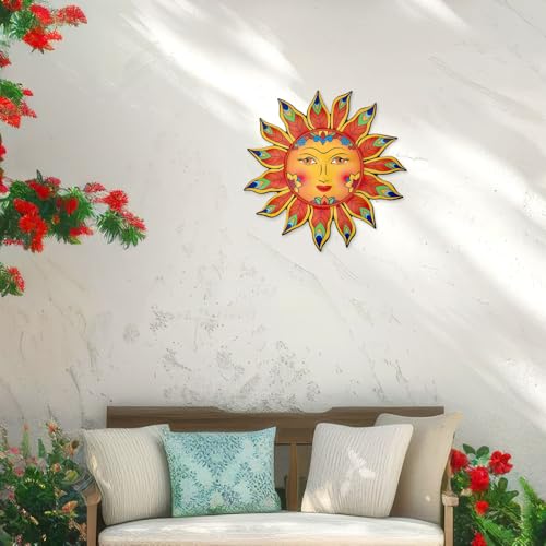 Daogtc Metal Sun Flower Wall Decor,13inches Sun Wall Art Hanging Decoration for Indoor and Outdoor, Garden Farmhouse Yard Patio Fence Living Room Bedroom Decor - Image 2