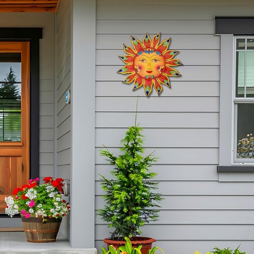 Daogtc Metal Sun Flower Wall Decor,13inches Sun Wall Art Hanging Decoration for Indoor and Outdoor, Garden Farmhouse Yard Patio Fence Living Room Bedroom Decor - Image 5
