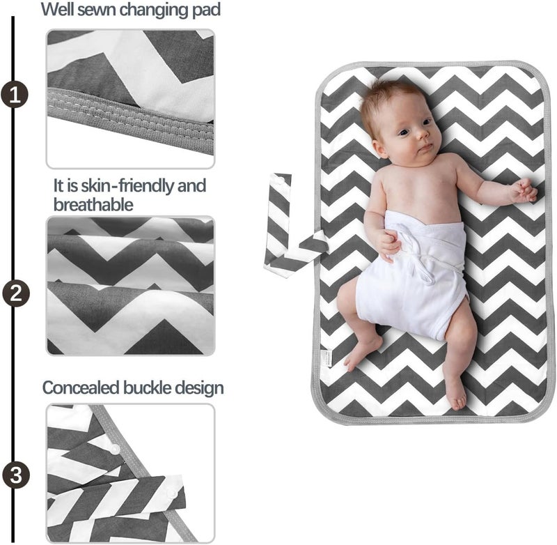 Portable Diaper Changing Pad Foldable Diaper Pads Waterproof Changing Mats Multifunctional Changing mats Nappy Changing mat for Home Travel Outside (Grey) - Image 4