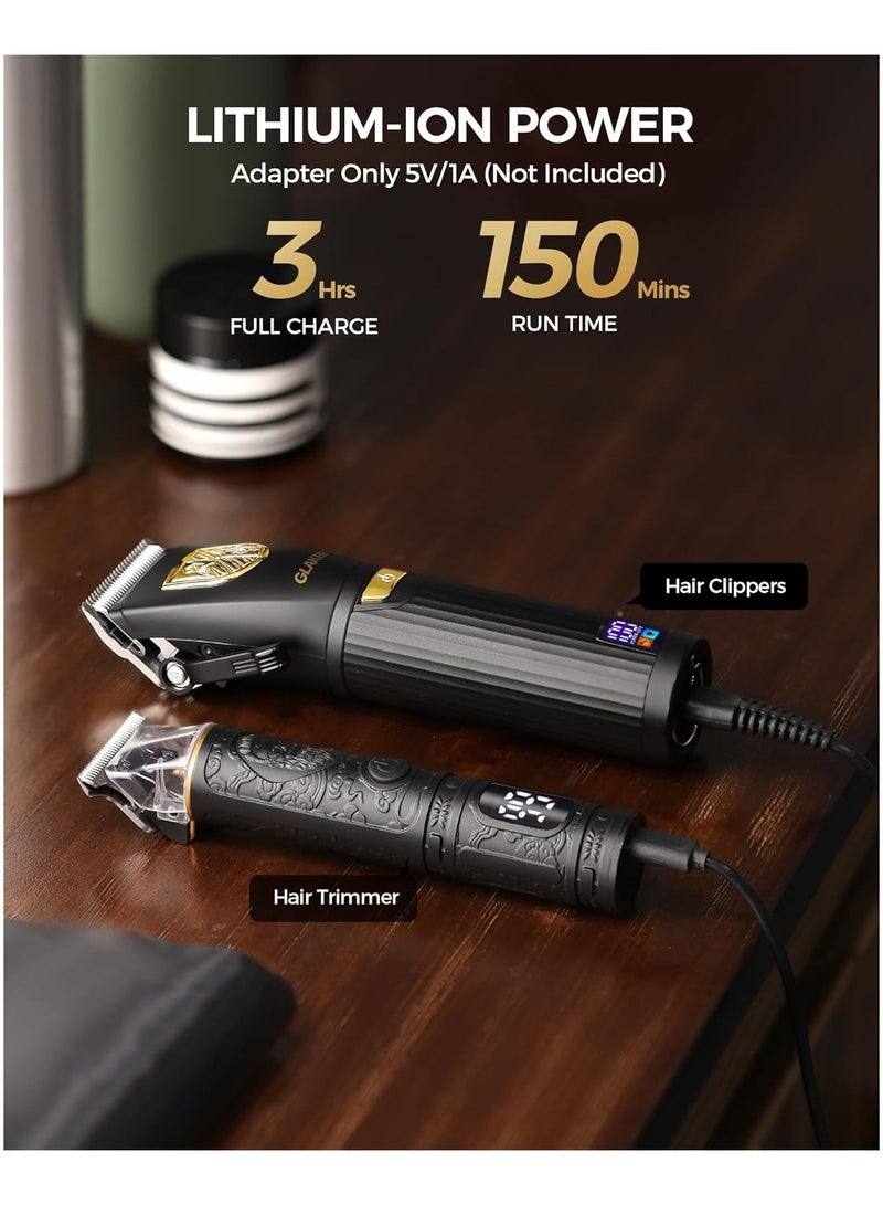 Glaker Hair Clipper 6026+1019 Black, All In One Hair Cliipper & Trimmer Kit - Image 2