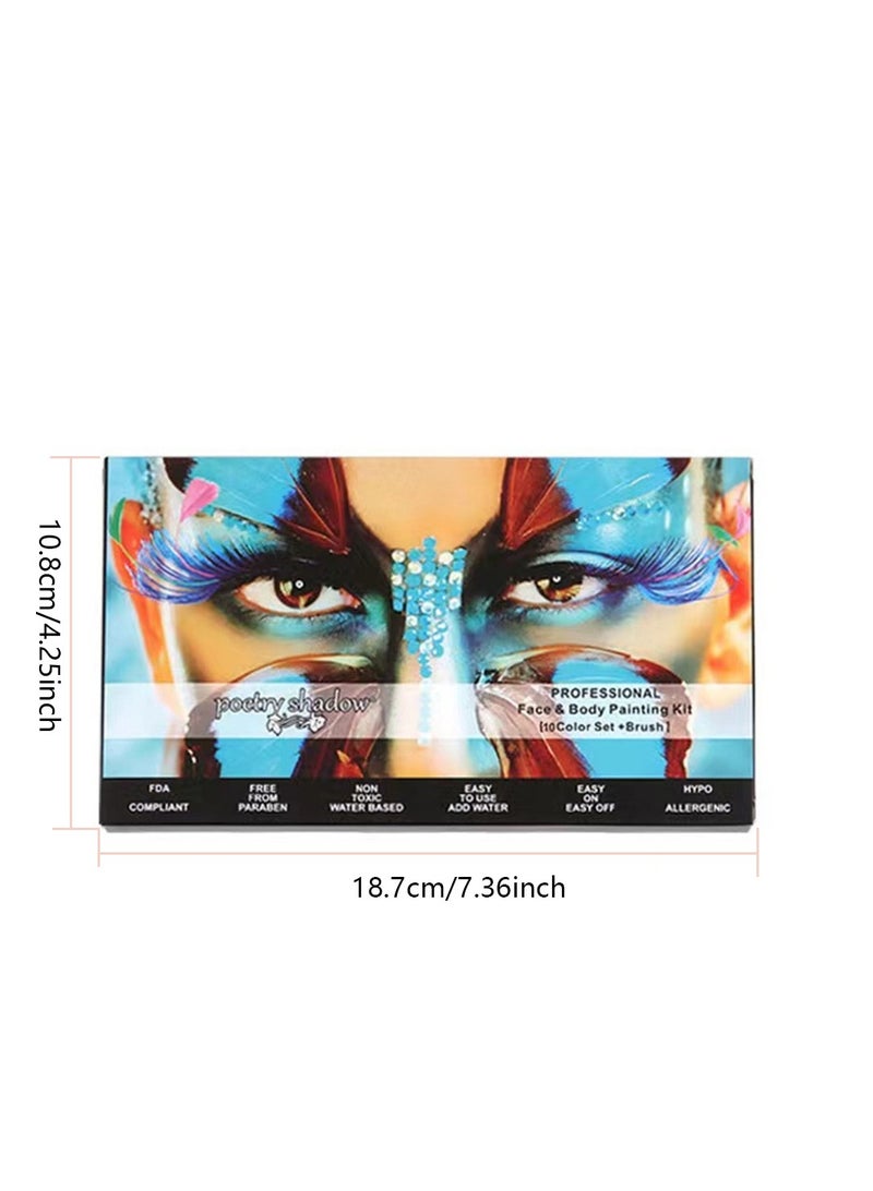 oem Face Body Paint Set-Athena Painting Palette,3Professional Artist Brush, Large Deep Pan Ideal for Halloween Cosplay Party - Image 5