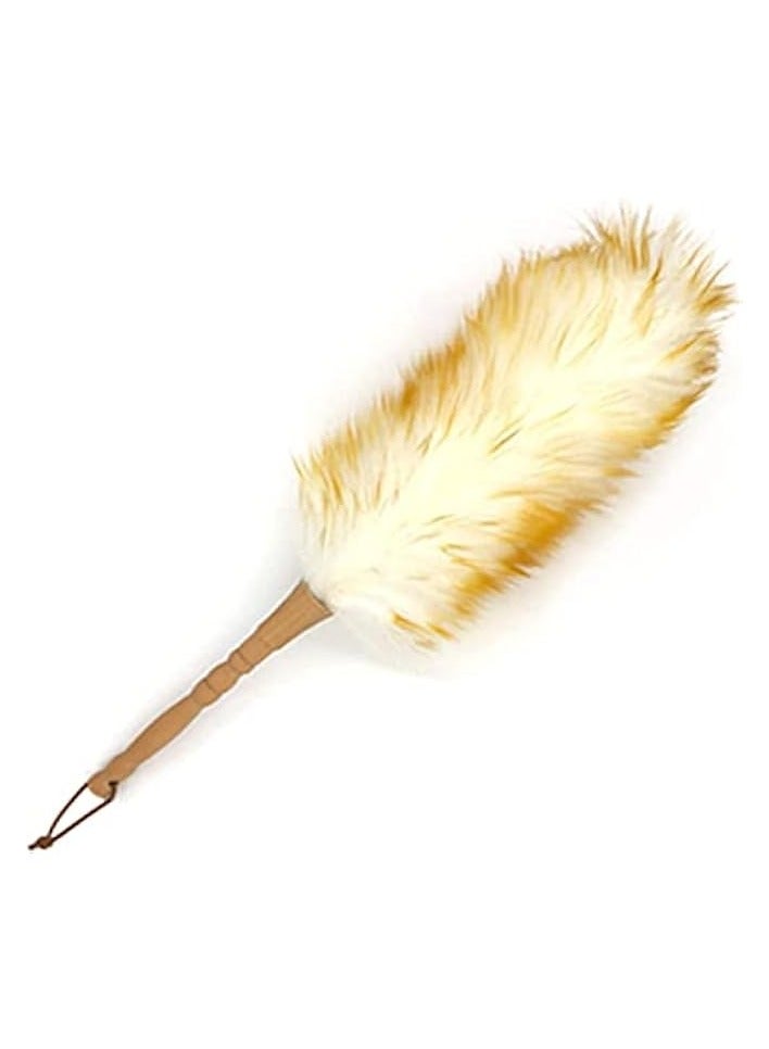 إيروريكس منفضة صوف للتنظيف المنزلي بطول 18.5 بوصة لإزالة الغبار وفرشاة كنس السيارة وتنظيف غرفة الغبار بمقبض خشبي صلب ورأس مرن ومضاد للكهرباء الساكنة ومقابض مريحة - Image 1