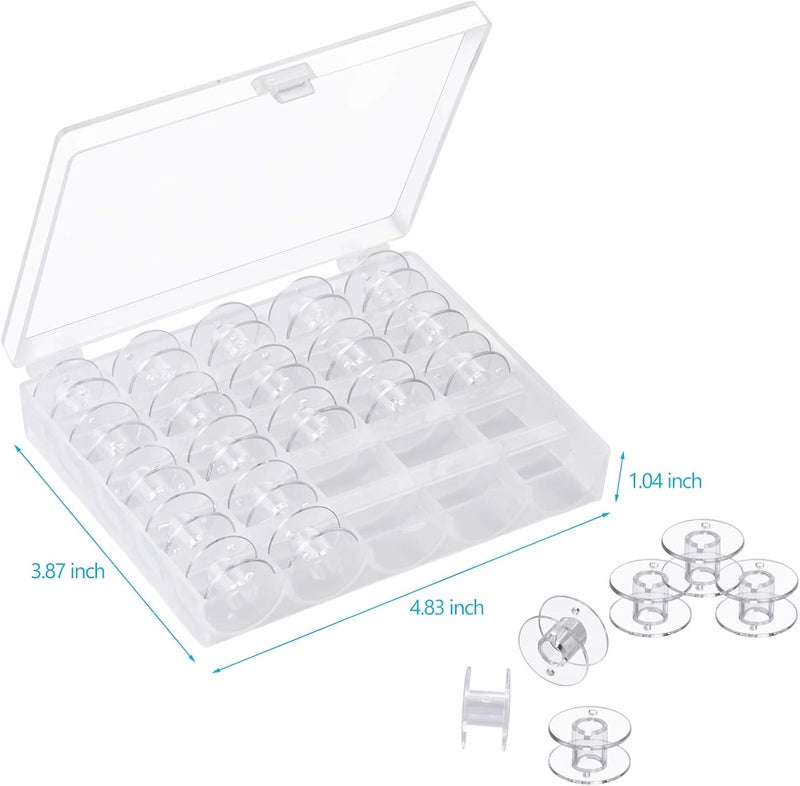 Eoehro 50 Pcs bobbins for Sewing Machine- , Sa156 Bobbins, Bobbins Class 15, Sewing Accessories, Plastic Bobbin with Case(2 Box) - Image 3