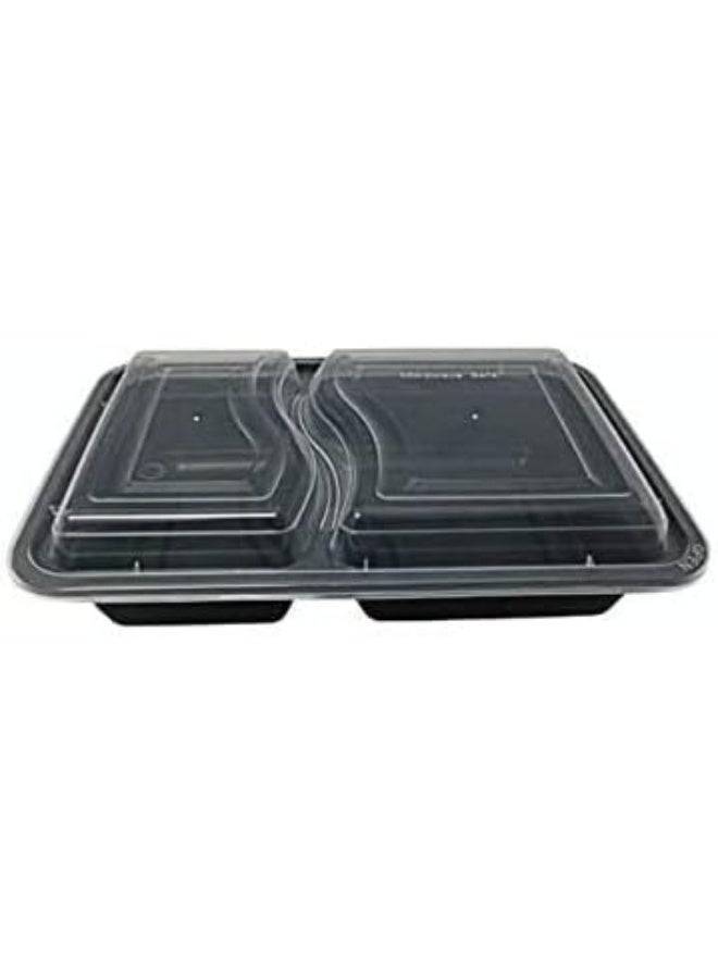 Lynacz Original 12 Pieces Disposable Microwave Container Rectangular - 2 Compartment - Image 1