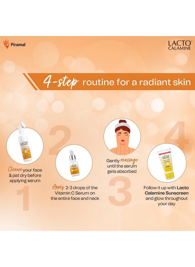 Vitamin C Face Serum With 98% Pure Vitamin C Complex | 30Ml | Glowing Skin With Niacinamide | Vitamin C Serum For Dark Spots Reduction & Moisturization | Pollushield, Vitamin E, B3 & B5