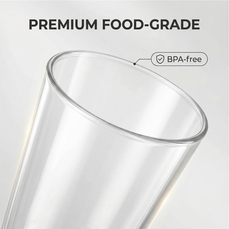 WEXINHAO Clear Drinking Glasses - Unbreakable Acrylic Glasses Drinkware 18 oz set of 6 - BPA Free Dishwasher Safe Reusable Plastic Cups for Kitchen Party Outdoor (Look Like Glass) - Image 3