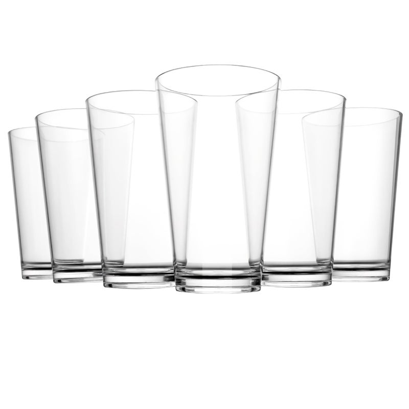 WEXINHAO Clear Drinking Glasses - Unbreakable Acrylic Glasses Drinkware 18 oz set of 6 - BPA Free Dishwasher Safe Reusable Plastic Cups for Kitchen Party Outdoor (Look Like Glass) - Image 1
