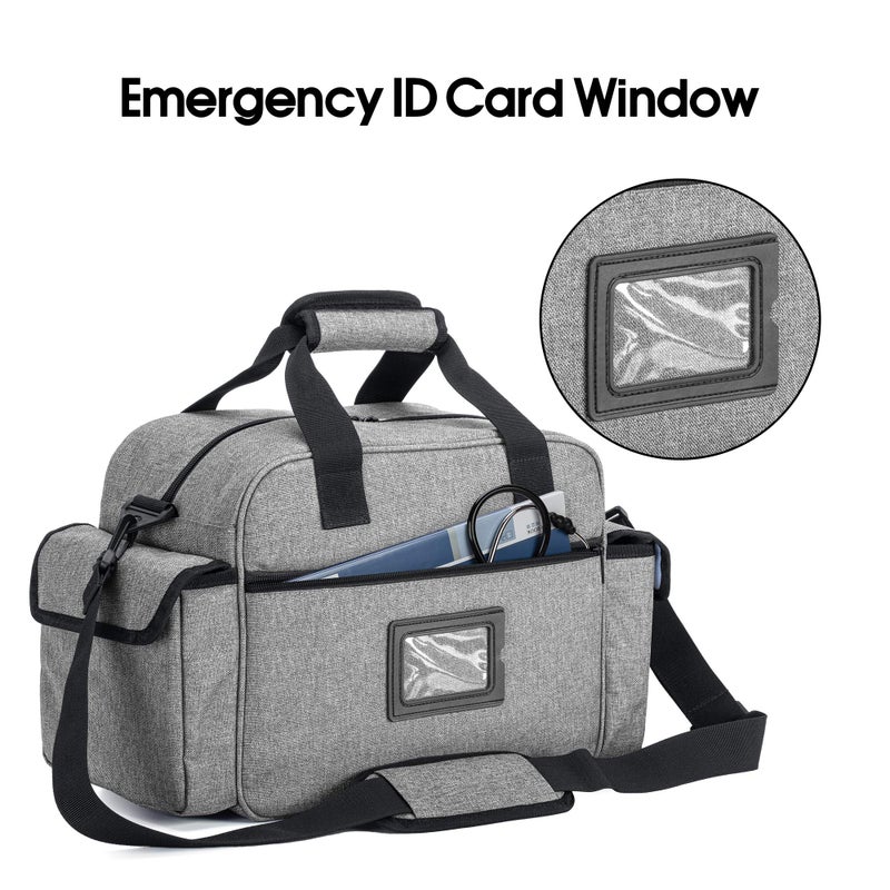 Trunab Home Health Nurse Bag Empty, Portable Medical Supplies Shoulder Bag for Hospice, Home Visit, Hospital Interns, Grey, Bag Only - Image 4