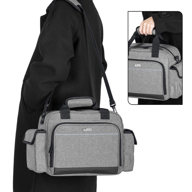 Trunab Home Health Nurse Bag Empty, Portable Medical Supplies Shoulder Bag for Hospice, Home Visit, Hospital Interns, Grey, Bag Only - Image 5