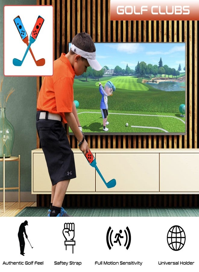 Orzly Switch Sports Games 2023 Accessories Bundle Pack for Nintendo Switch & Switch OLED with Tennis Rackets, Golf Clubs, Chambara Swords, Soccer Leg Straps & Joycon Grips - With Carry Bag - Image 4