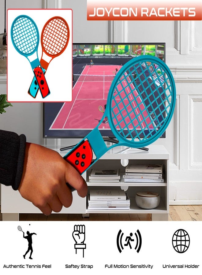 Orzly Switch Sports Games 2023 Accessories Bundle Pack for Nintendo Switch & Switch OLED with Tennis Rackets, Golf Clubs, Chambara Swords, Soccer Leg Straps & Joycon Grips - With Carry Bag - Image 2