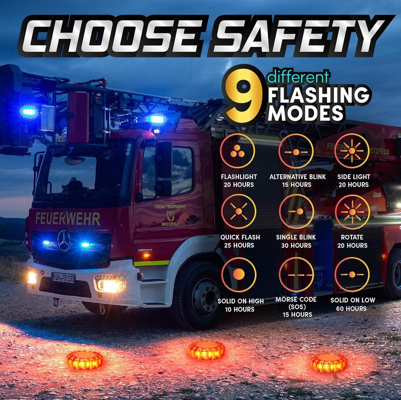 MARCALA Emergency Flares for Cars 12-Pack | Roadside Safety Discs | LED Safety Flare Emergency Lights | The only Complete Safety Disc Kit w/ 2 Bonus Items! | Feel Safer on The Road!! - Image 3