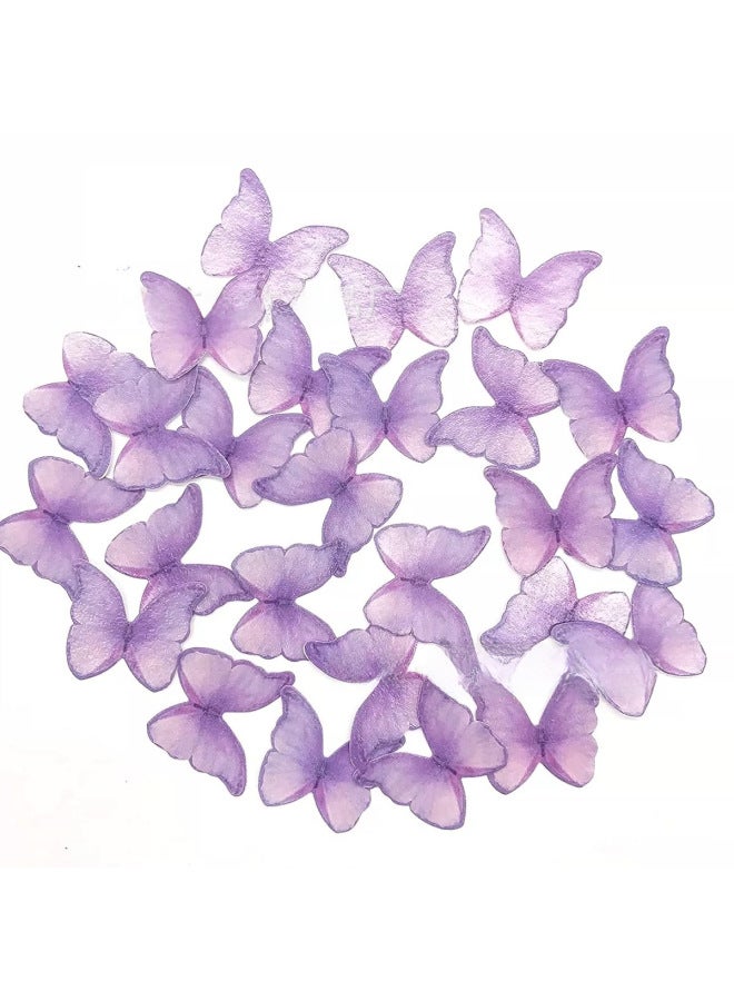 Exclusive Hot Sticky Rice Paper Decoration Butterfly Cake Decoration Waper Boxed Baking Decoration Cake Sticker-Color:Brightening Print-Specifications:Colorful Butterfly-Pink 48 - Image 3