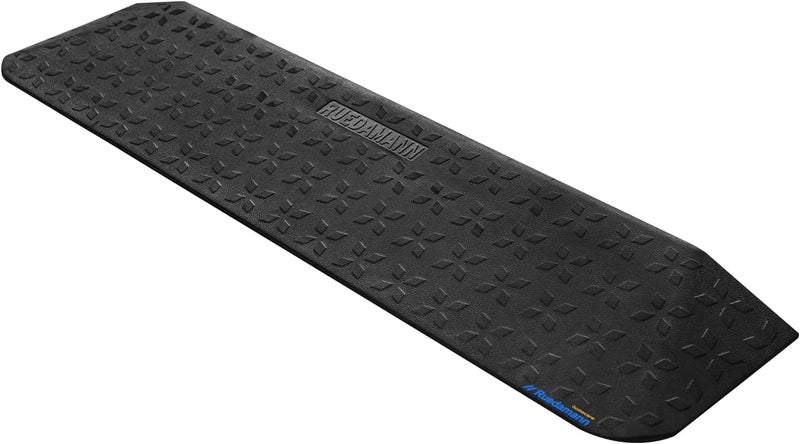 Ruedamann Black Rubber Threshold Ramp for Wheelchairs