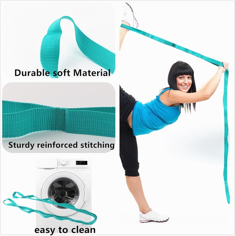 Scotamalone Stretching Strap Yoga Strap Physical Therapy for Home Workout, Exercise, Pilates and Gymnastics, 10 Loops Non-Elastic Stretch Bands with Aesthetic Packaging for Women & Men - Image 5