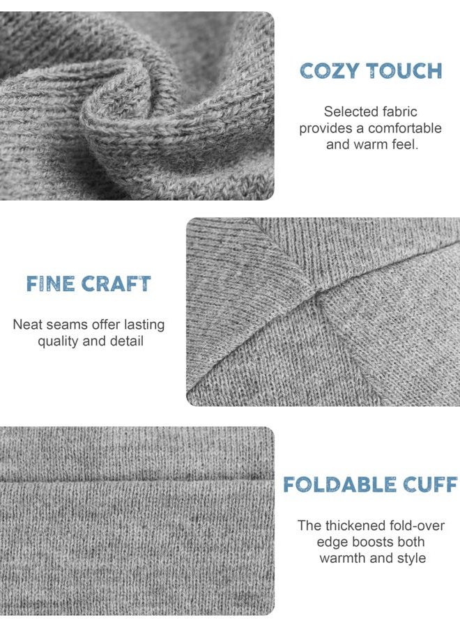 KUTTOR 3 Pack Satin Lined Beanie for Women Men Winter Slouchy Cap Adult Soft Knit Hat with Satin Lining One Size Fits Most, Black, Beige, Mocha, One size - Image 4