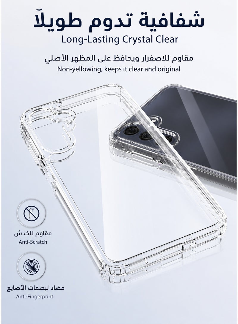 ORYXA Samsung Galaxy A16 Clear Case, 2-in-1 Slim TPU Cover with Screen Protector, Reinforced 4-Corner Shock-Absorption, Anti-Scratch Crystal Clear Bumper for Galaxy A16 5G/4G - Clear - Image 2