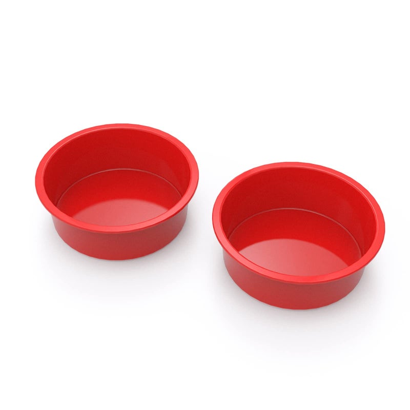 SILIVO 6 Inch Silicone Cake Tins for Baking 2Pcs 15cm Samll Cake Tins for Air Fryer 6inch Silicone Cake Mould for Baking Smash Cakes